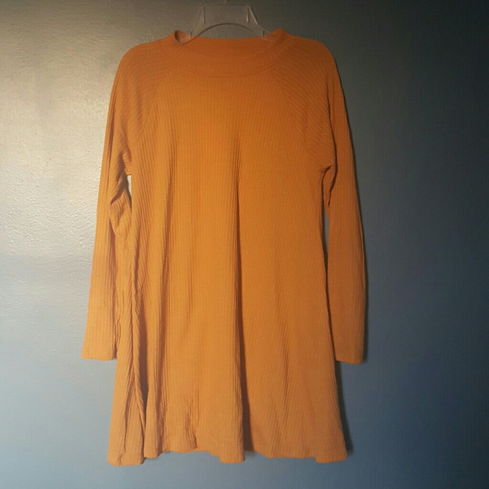 Mustard Yellow Long Sleeve Knit Dress